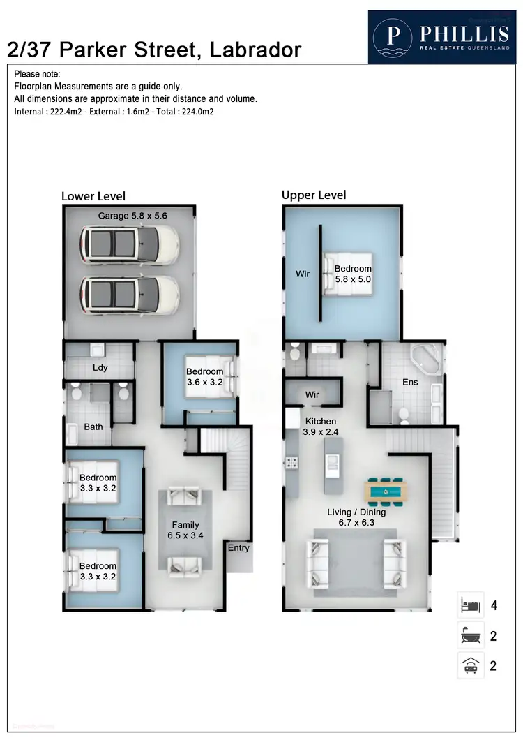 Floorplan of Homely townhouse listing, 2/37 Parker Street, Labrador QLD 4215