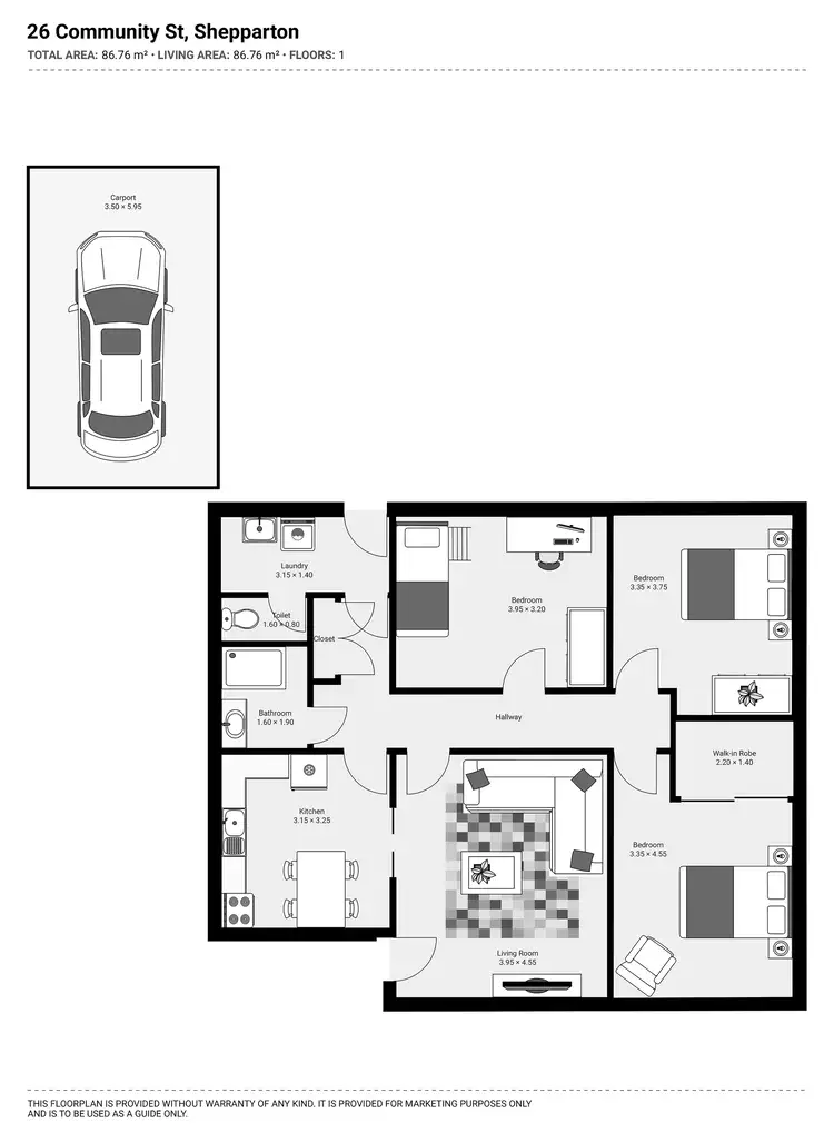 Floorplan of Homely house listing, 26 Community Street, Shepparton VIC 3630