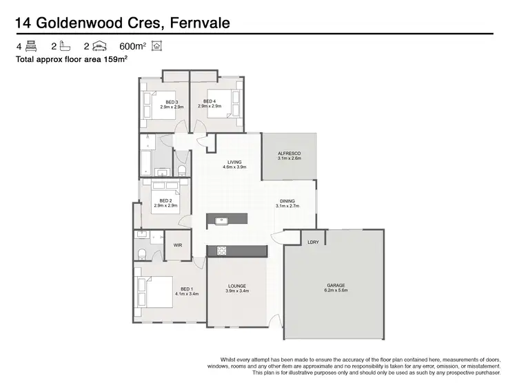 Floorplan of Homely house listing, 14 Goldenwood Crescent, Fernvale QLD 4306