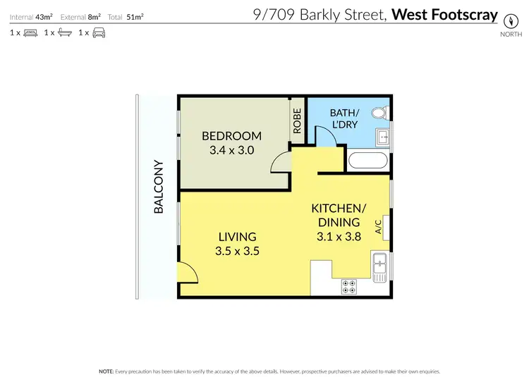 Floorplan of Homely unit listing, 9/709 Barkly Street, West Footscray VIC 3012