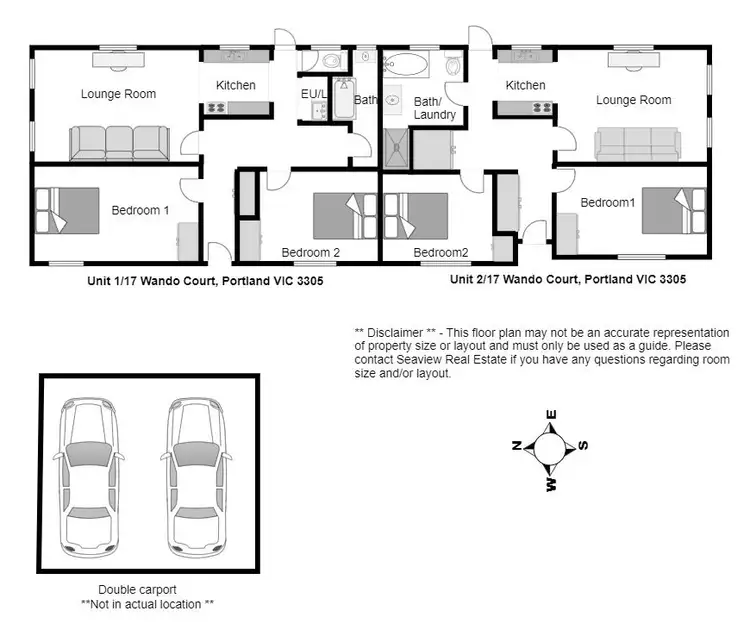 Floorplan of Homely semi-detached listing, 1 & 2/17 Wando Court, Portland VIC 3305