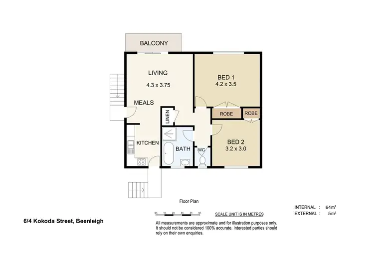 Floorplan of Homely townhouse listing, 6/4 Kokoda Street, Beenleigh QLD 4207