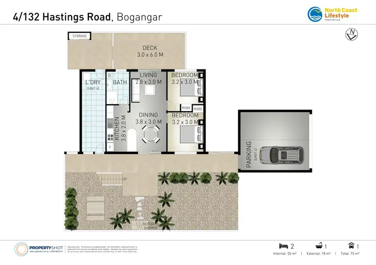 Floorplan of Homely unit listing, 4/132 Hastings Road, Bogangar NSW 2488