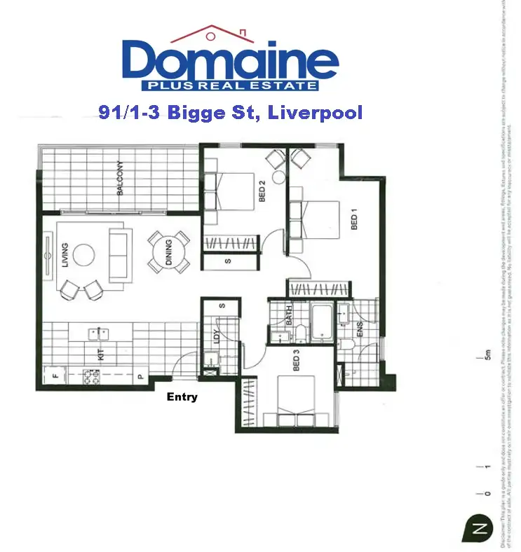 Floorplan of Homely unit listing, 91/1-3 Bigge Sreet, Liverpool NSW 2170