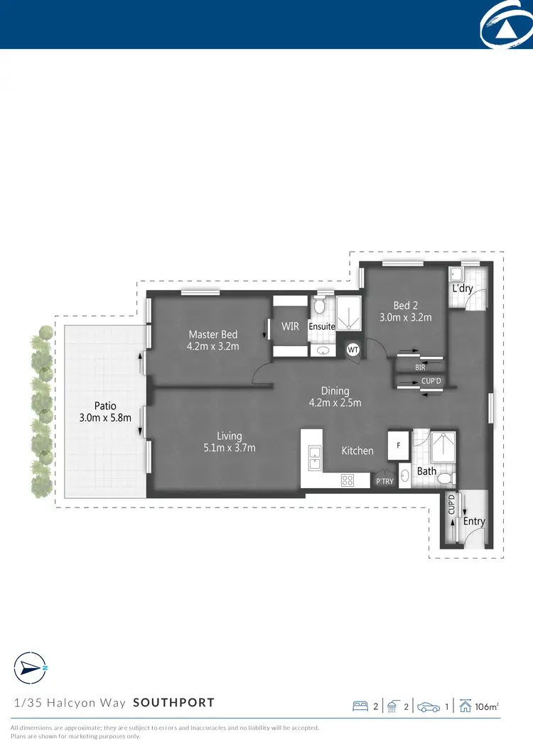 Floorplan of Homely apartment listing, 101/35 Halcyon Way, Hope Island QLD 4212