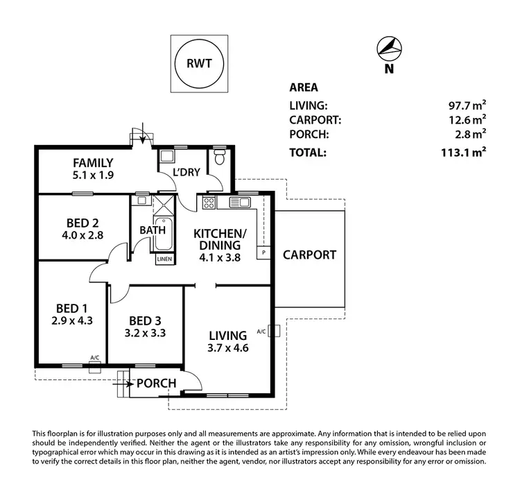 Floorplan of Homely semi-detached listing, 4 Clifford Street, Murray Bridge SA 5253