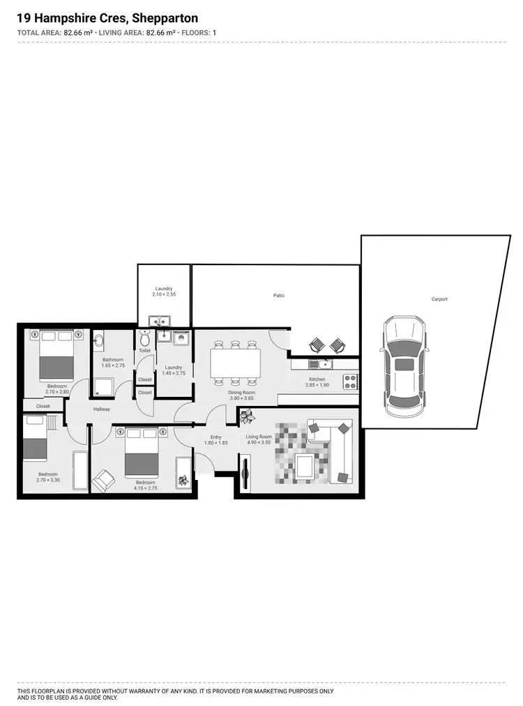Floorplan of Homely house listing, 19 Hampshire Crescent, Shepparton VIC 3630