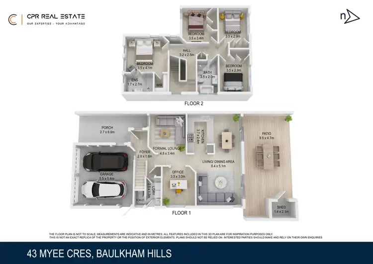 Floorplan of Homely house listing, 43 Myee Crescent, Baulkham Hills NSW 2153
