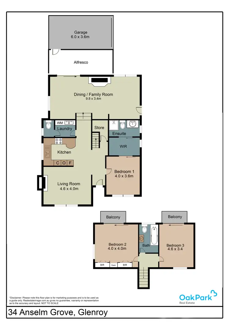 Floorplan of Homely townhouse listing, 34 Anselm Grove, Glenroy VIC 3046