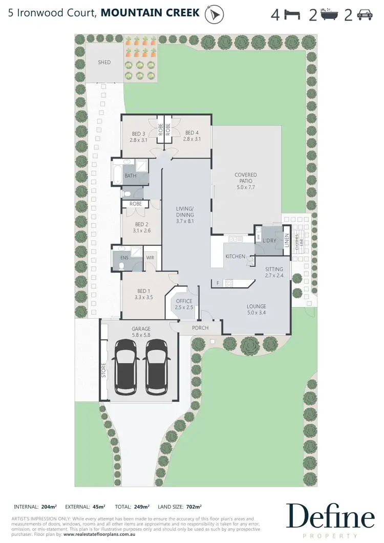 Floorplan of Homely house listing, 5 Ironwood Court, Mountain Creek QLD 4557