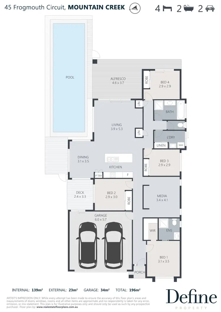 Floorplan of Homely house listing, 45 Frogmouth Circuit, Mountain Creek QLD 4557