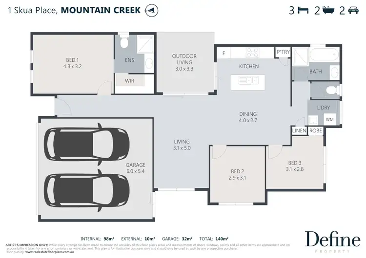 Floorplan of Homely house listing, 1 Skua Place, Mountain Creek QLD 4557