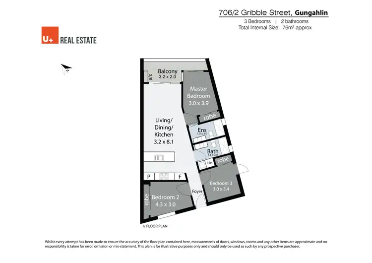 Floorplan of Homely apartment listing, 706/2 Gribble Street, Gungahlin ACT 2912