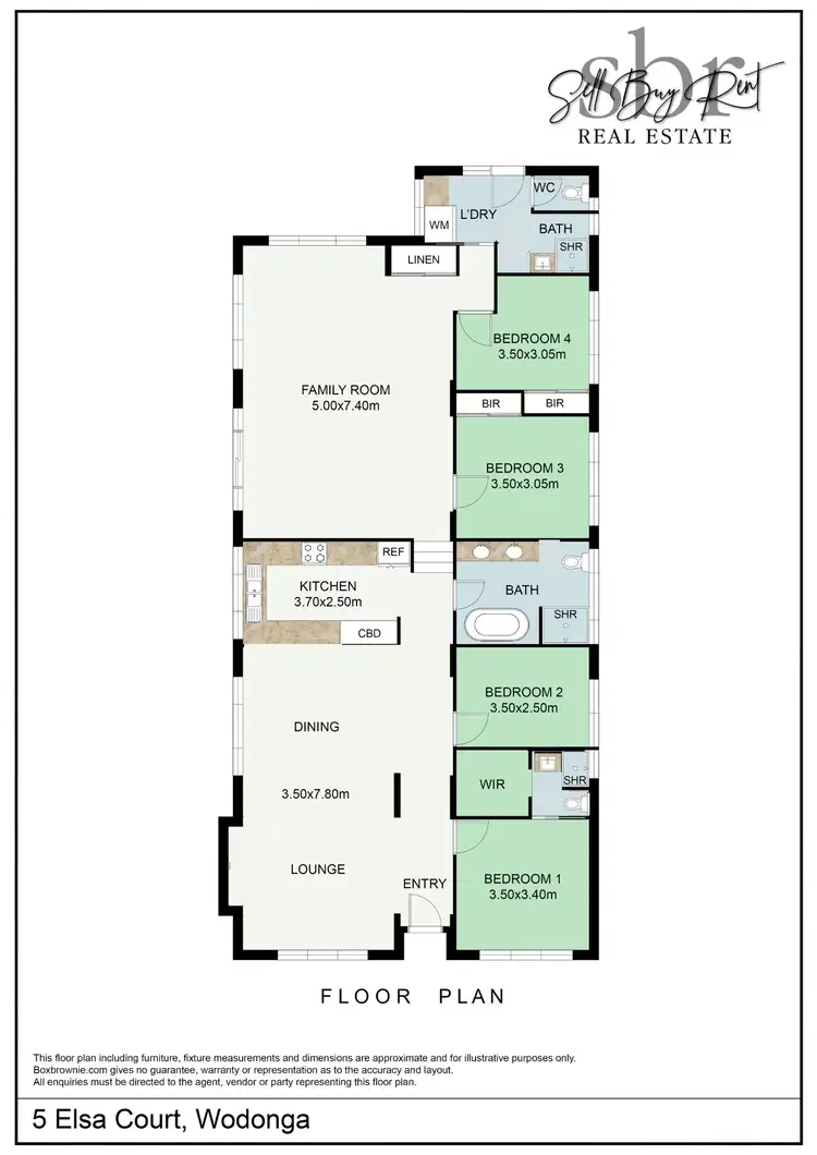 Floorplan of Homely house listing, 5 ELSA COURT, Wodonga VIC 3690