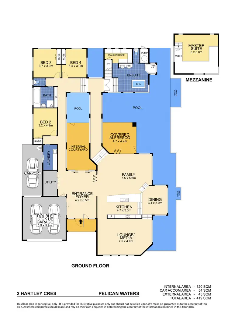 Floorplan of Homely house listing, 2 Hartley Crescent, Pelican Waters QLD 4551
