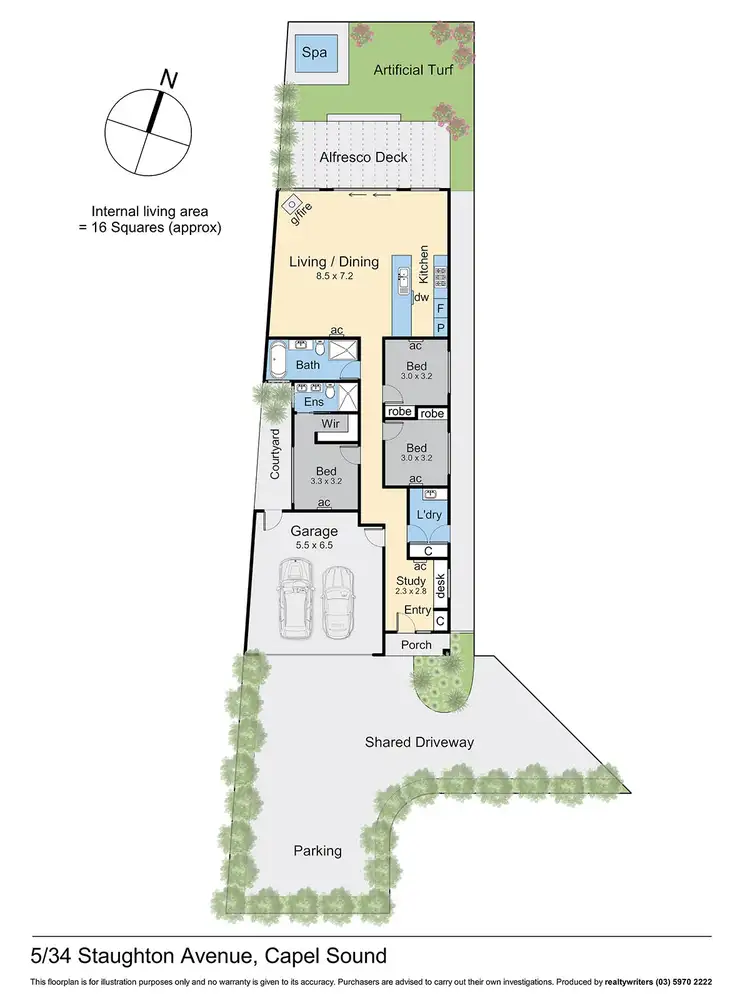 Floorplan of Homely townhouse listing, 5/34 Staughton Avenue, Capel Sound VIC 3940