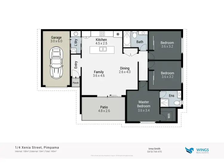Floorplan of Homely semi-detached listing, 1/4 Xenia Street, Pimpama QLD 4209