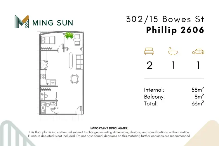Floorplan of Homely apartment listing, 302/15 Bowes Street, Phillip ACT 2606