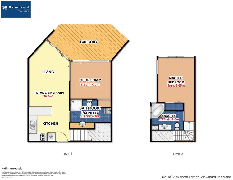 Floorplan of Homely unit listing, 446/180 Alexandra Parade, Alexandra Headland QLD 4572