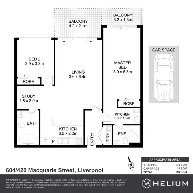 Floorplan of Homely apartment listing, 604/420 Macquarie Street, Liverpool NSW 2170
