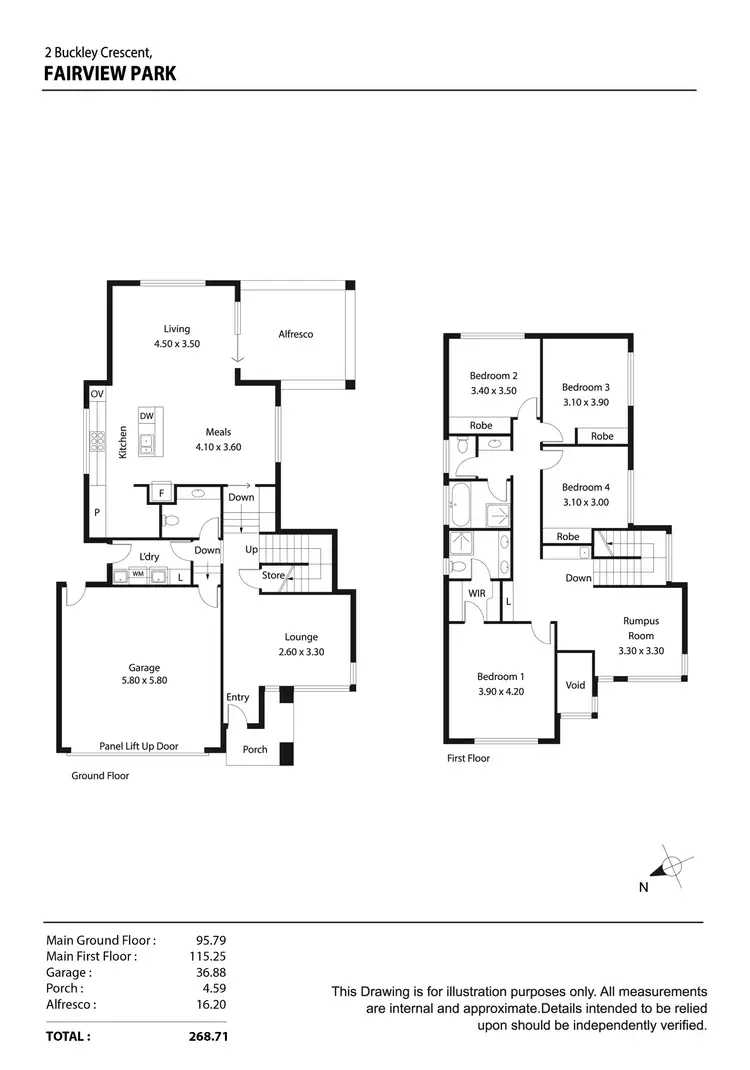 Floorplan of Homely house listing, 2 Buckley Crescent, Fairview Park SA 5126