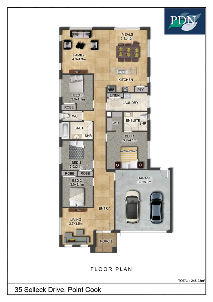 Floorplan of Homely house listing, 35 Selleck Drive, Point Cook VIC 3030