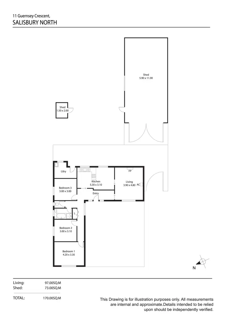 Floorplan of Homely house listing, 11 Guernsey Crescent, Salisbury North SA 5108