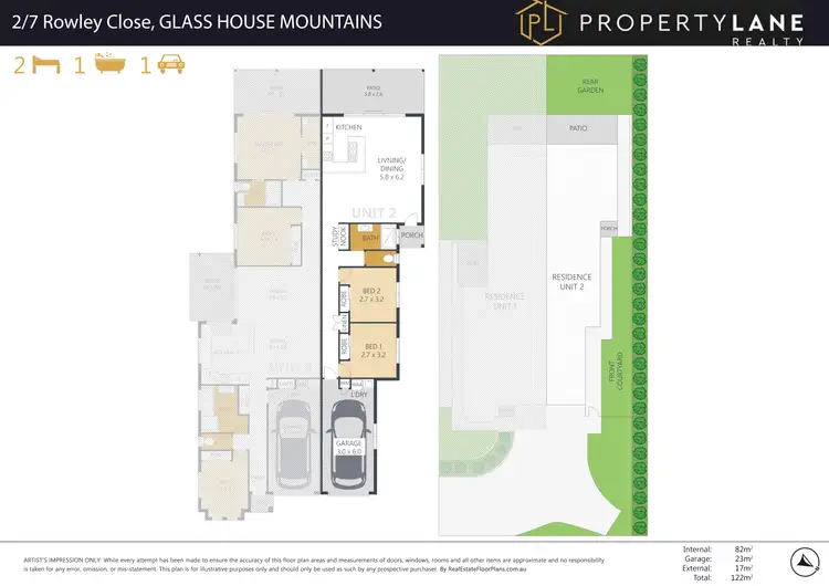 Floorplan of Homely semi-detached listing, 2/7 Rowley Close, Glass House Mountains QLD 4518