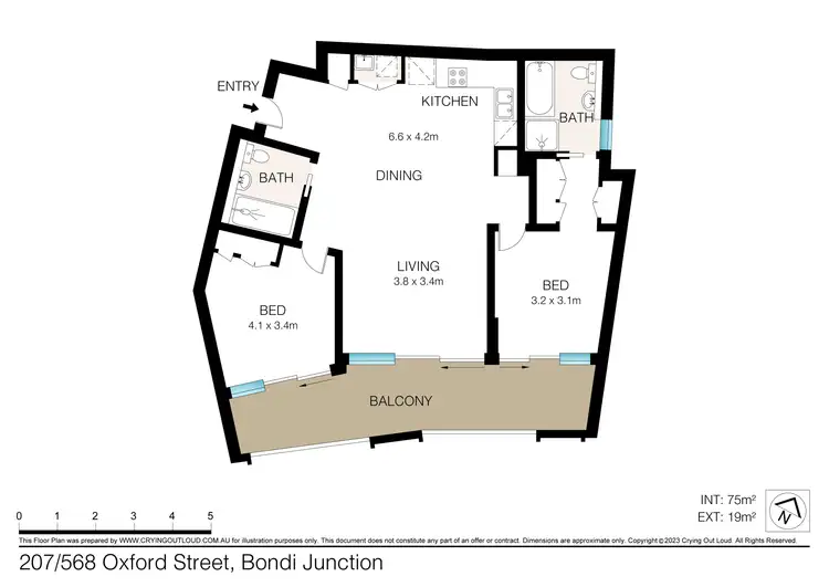 Floorplan of Homely apartment listing, 207/568 Oxford Street, Bondi Junction NSW 2022
