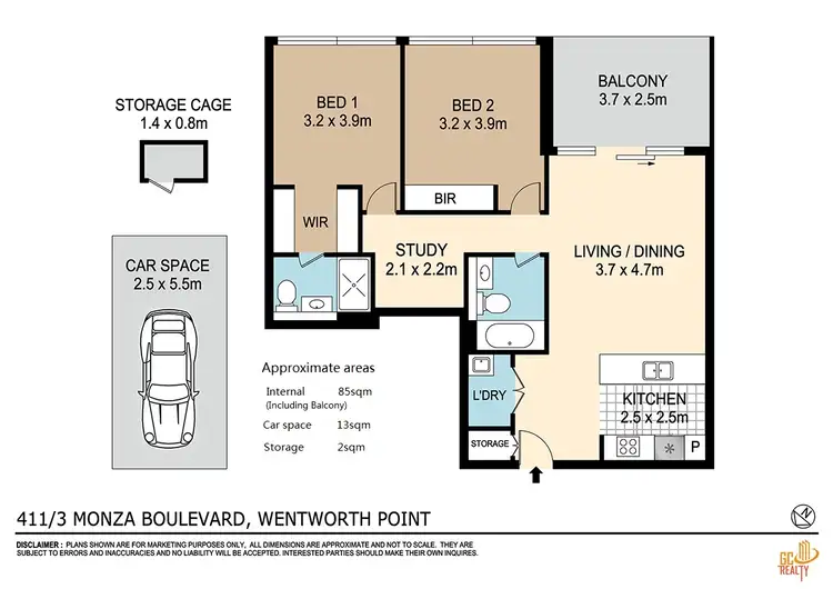 Floorplan of Homely apartment listing, 411/23 Monza Boulevard, Wentworth Point NSW 2127