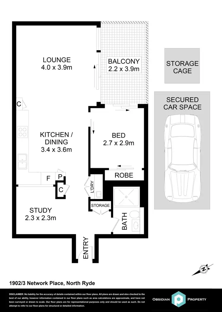 Floorplan of Homely apartment listing, 1902/3 Network Place, North Ryde NSW 2113