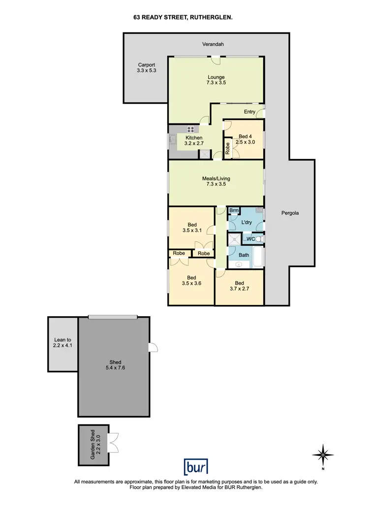Floorplan of Homely house listing, 63 Ready Street, Rutherglen VIC 3685