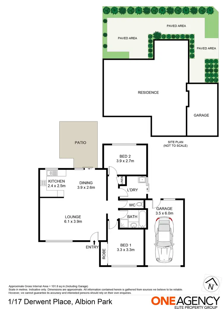 Floorplan of Homely villa listing, 1/17 Derwent Place, Albion Park NSW 2527