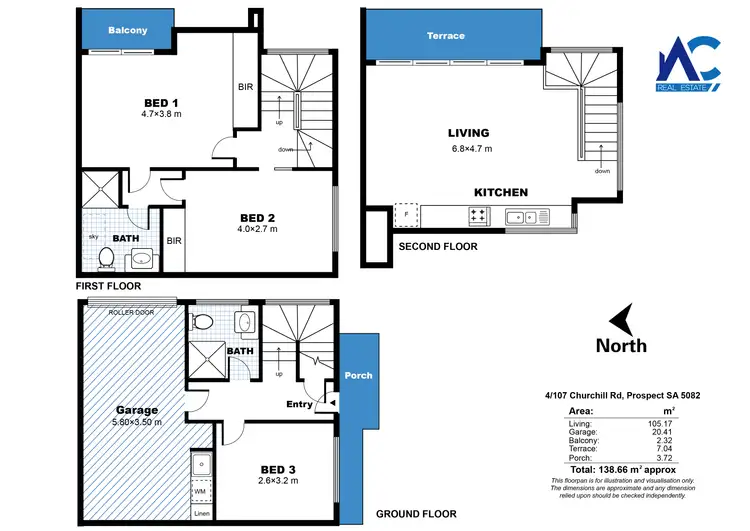 Floorplan of Homely townhouse listing, 4/107 Churchill Road, Prospect SA 5082