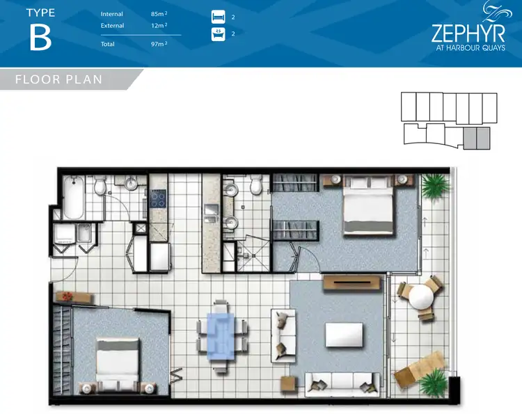 Floorplan of Homely apartment listing, 502/15 Compass Drive, Biggera Waters QLD 4216