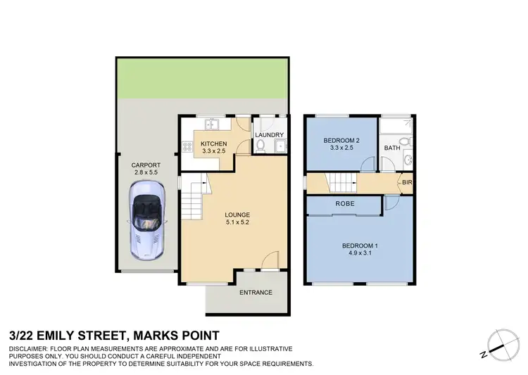 Floorplan of Homely townhouse listing, 3/22 Emily Street, Marks Point NSW 2280