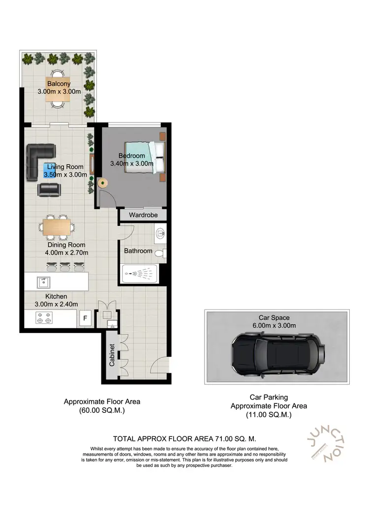 Floorplan of Homely unit listing, 206/977 Ann Street, Fortitude Valley QLD 4006