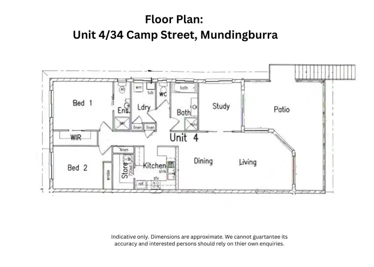 Floorplan of Homely unit listing, 4/34 Camp Street, Mundingburra QLD 4812