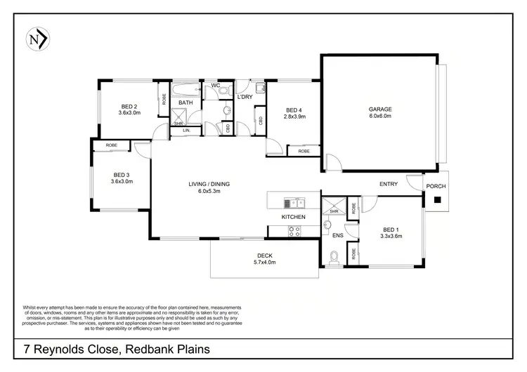 Floorplan of Homely house listing, 7 Reynolds Close, Redbank Plains QLD 4301