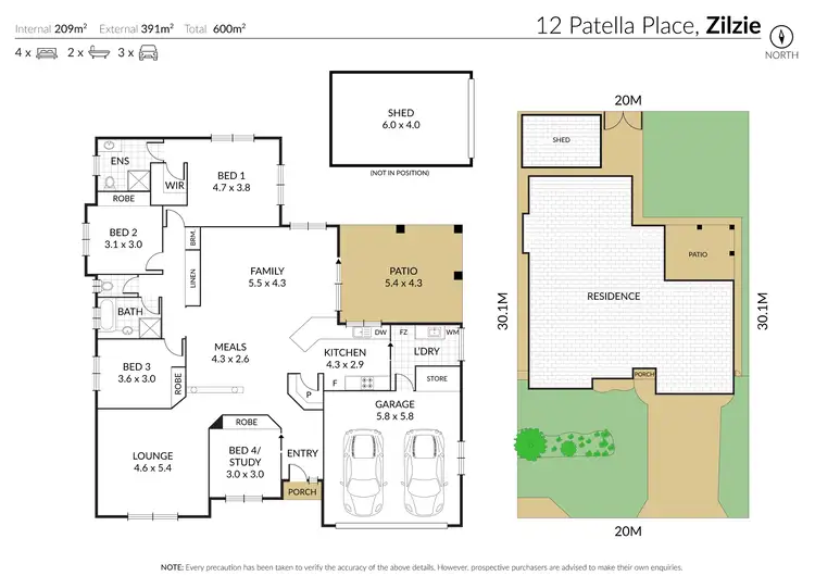 Floorplan of Homely house listing, 12 Patella Place, Zilzie QLD 4710