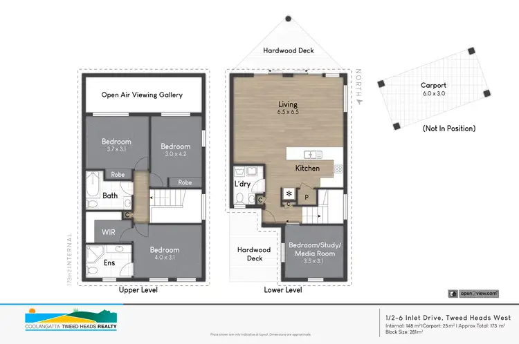 Floorplan of Homely semi-detached listing, 1/2-6 Inlet Drive, Tweed Heads West NSW 2485