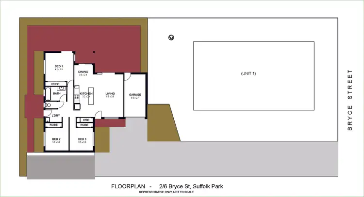 Floorplan of Homely semi-detached listing, 2/6 Bryce Street, Suffolk Park NSW 2481