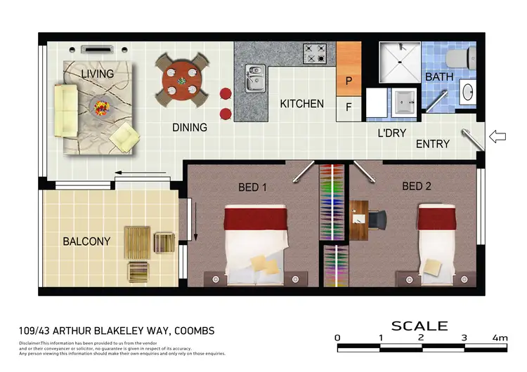 Floorplan of Homely apartment listing, 109/43 Arthur Blakeley Way, Coombs ACT 2611