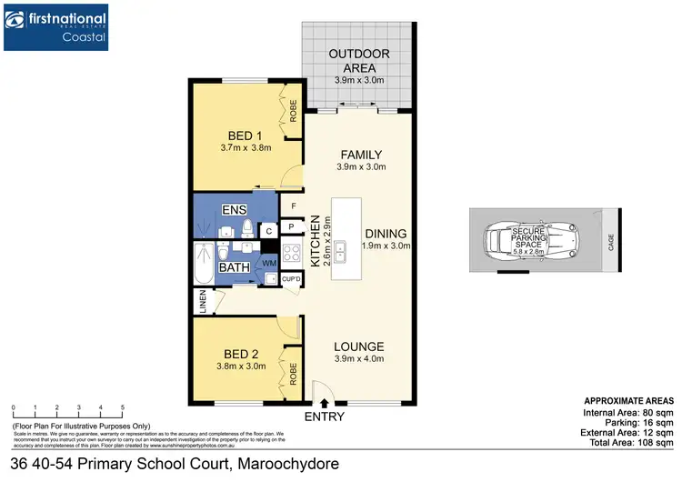 Floorplan of Homely unit listing, 36/40-54 Primary School Court, Maroochydore QLD 4558