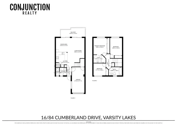 Floorplan of Homely townhouse listing, 16/84 Cumberland Drive, Varsity Lakes QLD 4227