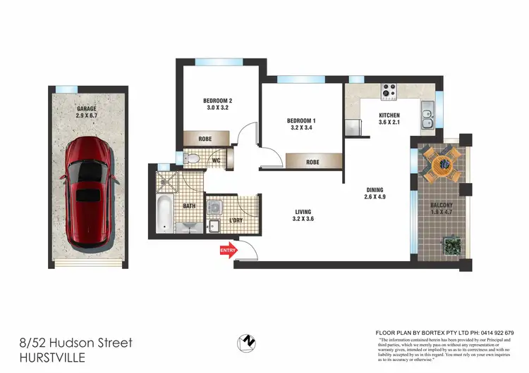 Floorplan of Homely apartment listing, 8/52 Hudson Street, Hurstville NSW 2220