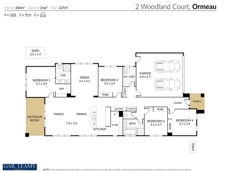 Floorplan of Homely house listing, 2 Woodland Court, Ormeau QLD 4208