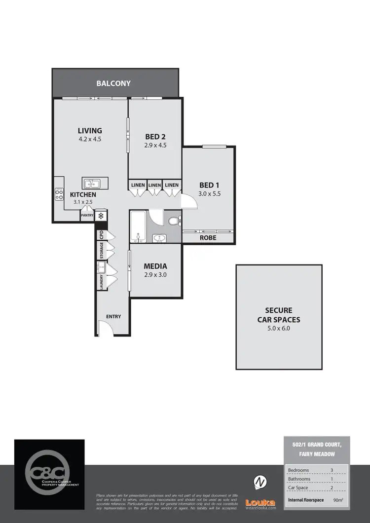 Floorplan of Homely unit listing, 502/1 Grand Court, Fairy Meadow NSW 2519