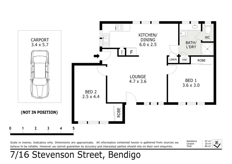 Floorplan of Homely unit listing, 7/16 Stevenson Street, Bendigo VIC 3550