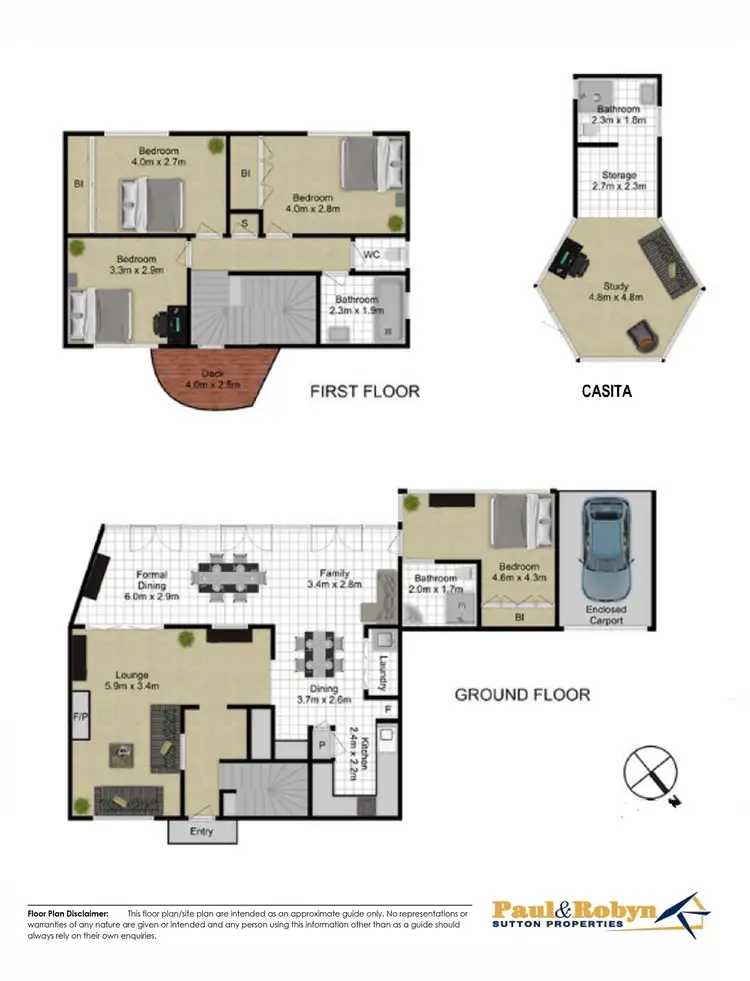 Floorplan of Homely semi-detached listing, 3 Fraser Place, Yarralumla ACT 2600
